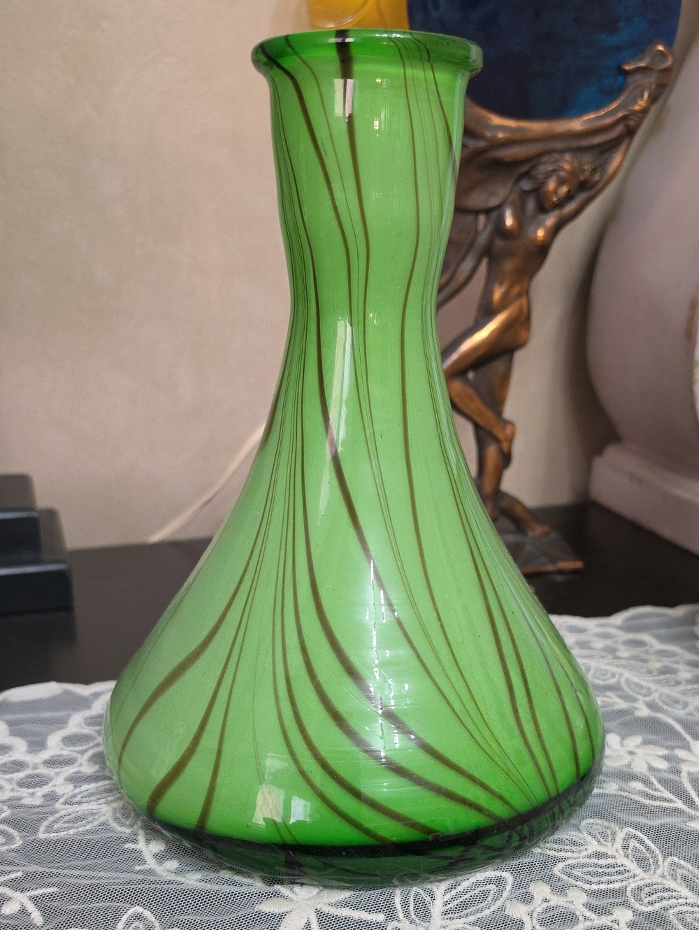 Green Swirl Glass Vase - Home Accents